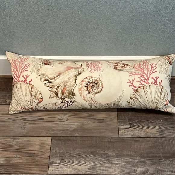 Pottery Barn Seashell Print Lumbar Pillow - Picture 2 of 3